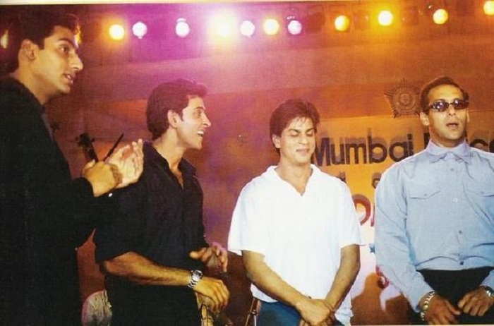 At an event with Abhishek and Hrithik