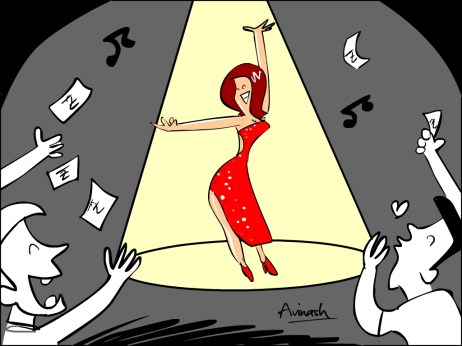 Do we really need sleazy item numbers to sell a film? Cartoon by Avinash Patil. item number 1