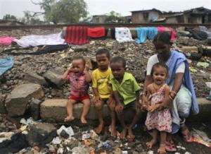 children in a shanty