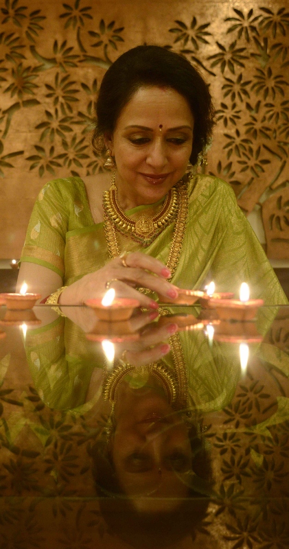 Hema Malini's first and only Diwali photo-shoot. For this blog.