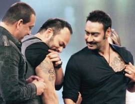 Rohit Shetty with his 'Singham' hero Ajay Devgn