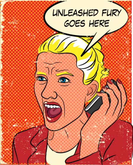 screaming woman on the phone