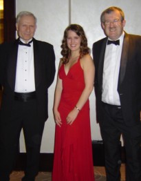 Winner Melissa Turcotte with Professor Ari Laptev, Head of Mathematics at Imperial (left) and Dr Frank Berkshire, Director of undergraduate studies (right)