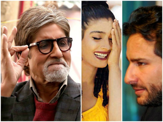 Amitabh Bachchan Saif Ali Khan Raveena tandon faces
