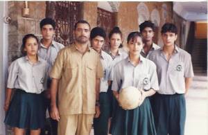 Nilanjanaa (second from left) in the serial Hip Hip Hurray