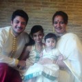 with daughters Saara and Zaara during Durga Puja last year (800×450)