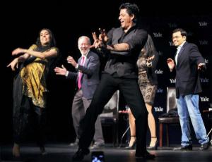 Shah Rukh Khan shows off his dancing skills at Yale University, earlier this year